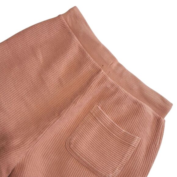 Aerie Women’s Lounge Shorts Rust Orange Ribbed High Waist with Pockets Small - Picture 3 of 11
